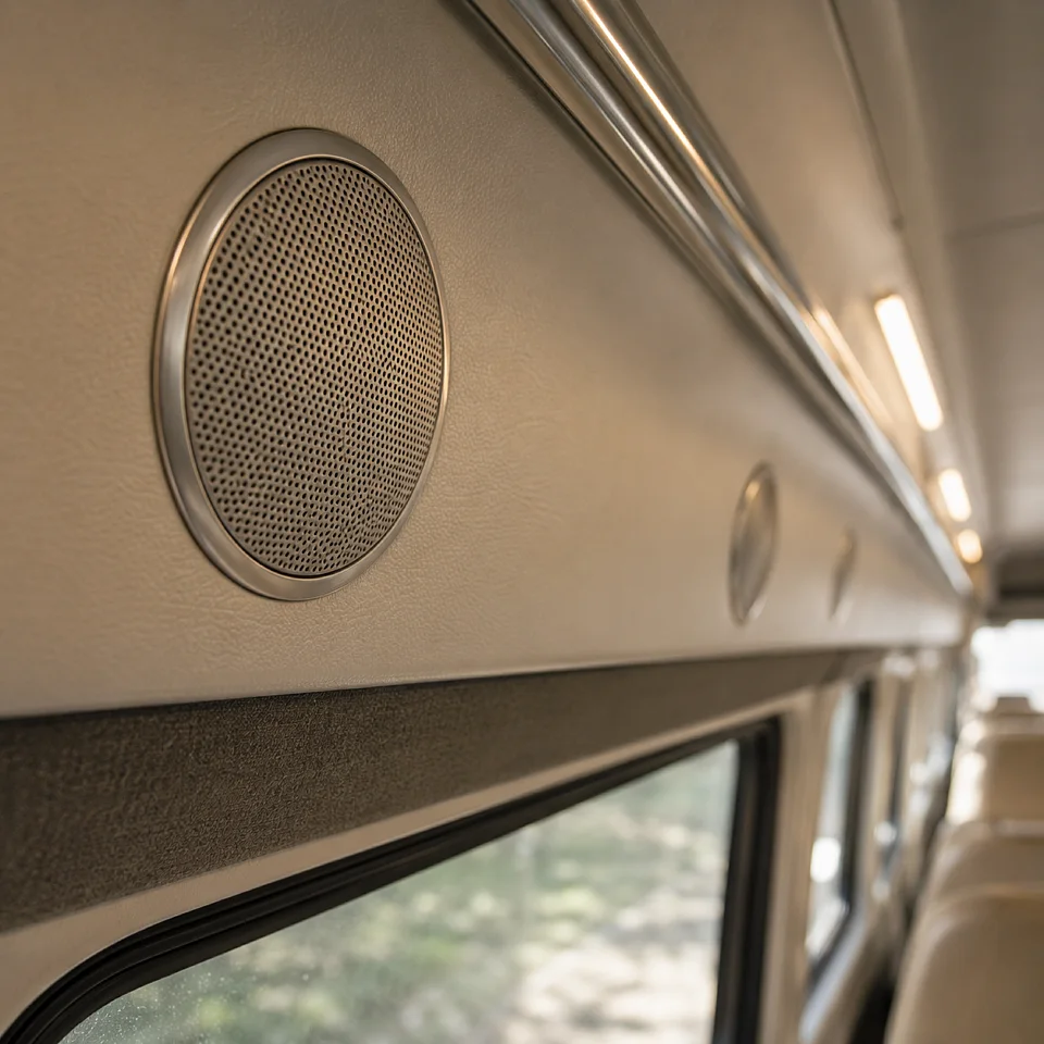 A speaker grille set into the cabin roof line